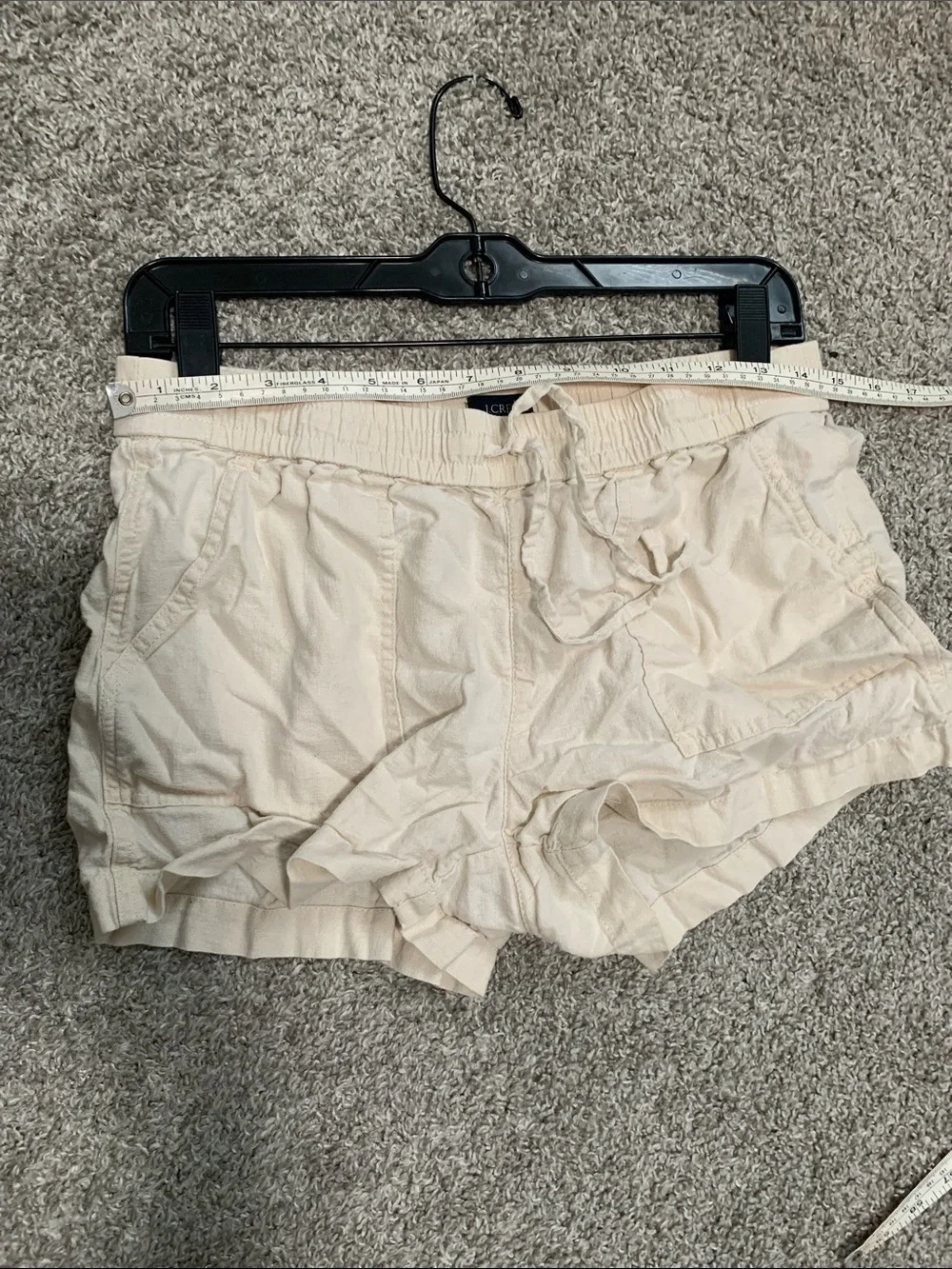 J. Crew Cream Linen Drawstring Casual Women’s Shorts